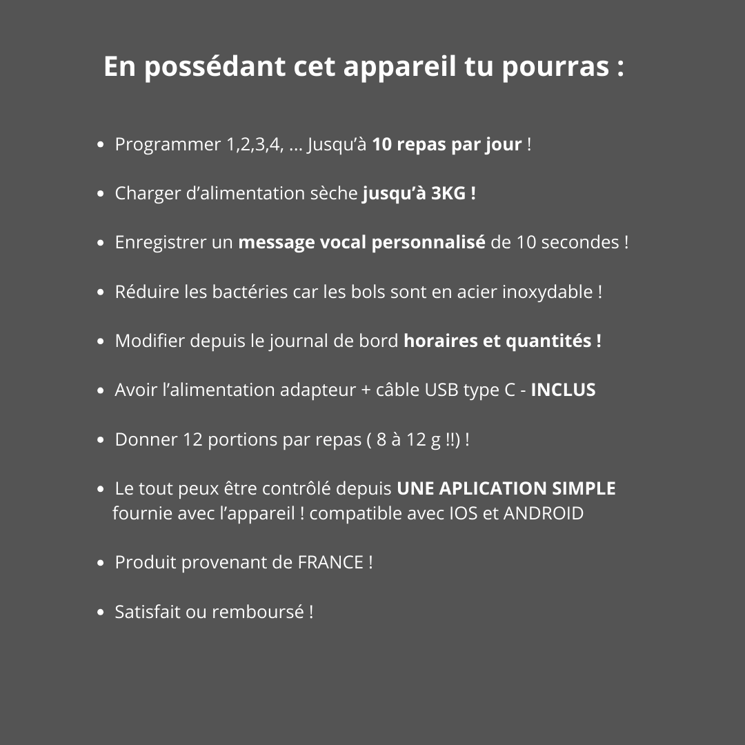 Distributeur automatique de nourriture sèche