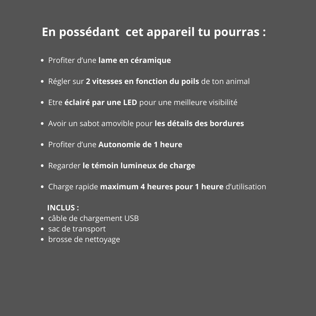 Tondeuse douce sans fil